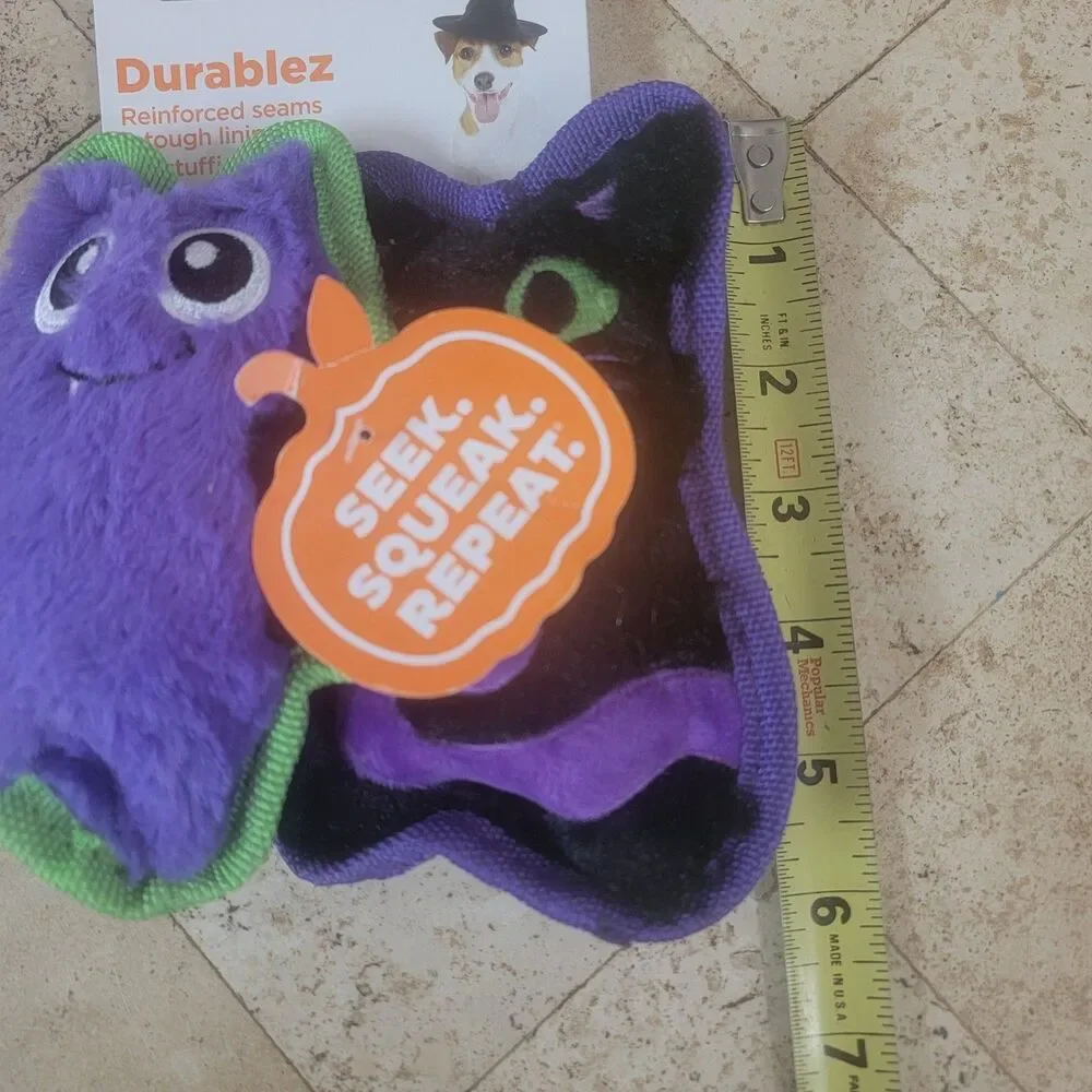 Outward Hound Durablez Cat Bat Dog Toys Halloween Squeaky 2 Pack NWT Reinforced